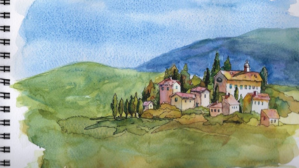 Painting in Provence, France and Italy, plein air painting, art journal, mixed-media