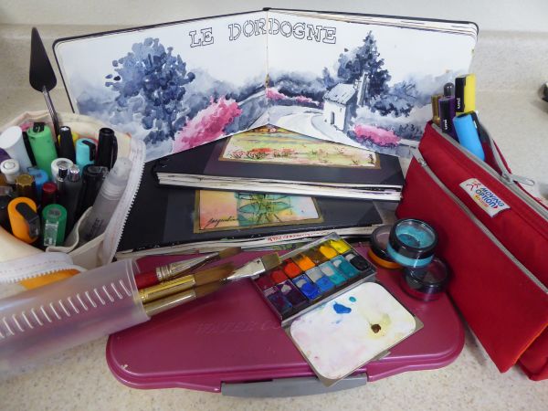 Here is what I take when I paint plein air with watercolors